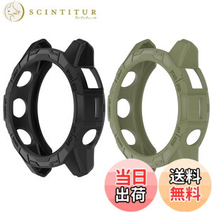 �y���������zSHEAWA for Garmin�K�[�~�� Fenix 7X Pro �P�[�X �J�o�[ �ی�P�[�X �݊��i Epix Pro 51mm TPU�S�� �ی�J�o�[ �ϏՌ� �A�N�Z�T���[ (�u���b�N+�A�[�~�[�O���[��)