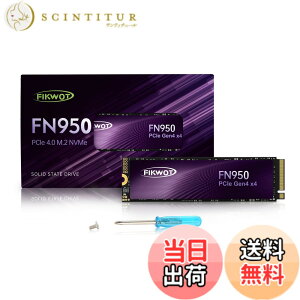 �y���������zFikwot FN950 M.2 SSD 2TB PCIe Gen4.0 x4 M.2 2280 NVME SSD �ő�Ǎ�4800MB/s �ő发��4500MB/s ���ϋv ����SSD SLC�L���b�V���̐ݒ� PS5����m�F�ς� ���[�J�[5�N
