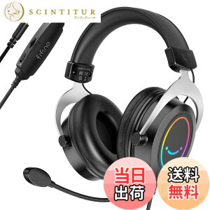 �y���������zFIFINE �Q�[�~���O�w�b�h�Z�b�g 3.5mm�ڑ� �L�� ���^ RGB���C�e�B���O �E�����}�C�N�t�� PC/�X�}�z/Switch/PS4/PS5�ɑΉ� �Q�[�}�[�Ɍ��� �Q�[��/�z�M/�^��/���y/�f��ӏ� �u���b�N Ampli