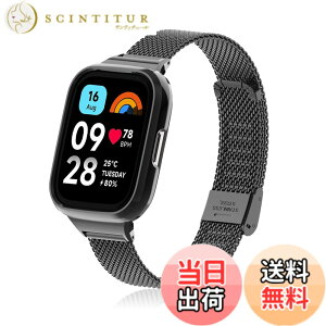 �y���������z[HeeNia] Xiaomi Redmi Watch 3 Active �Ή� �o���h �����x���g �X�e�����X�� �ւ��x���g �������߉\ �_�炵�� �j�����pXiaomi Redmi Watch 3 Active �Ή� �����o���h (�u���b�N)