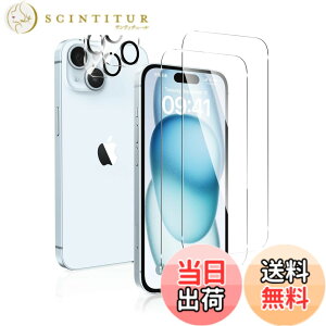 �y���������zMaxku iPhone 15 Plus�p�K���X�t�B����+�J�����t�B���� iPhone15 Plus�p �����Y�ی�+iPhone 15Plus�p �t���ی�t�B���� ���{���Ɏq�f�ލ̗p �����ߗ� ���^ �d�x9H ��U�h�~���� 2.5D ���E���h�G