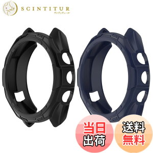 �y���������zSHEAWA for Garmin�K�[�~�� Approach S70 47mm �P�[�X �J�o�[ 2�Z�b�g TPU�S�� �ی�P�[�X �݊��i �ی�J�o�[ �ϏՌ� �A�N�Z�T���[ (�u���b�N+�~�b�h�i�C�g�u���[)