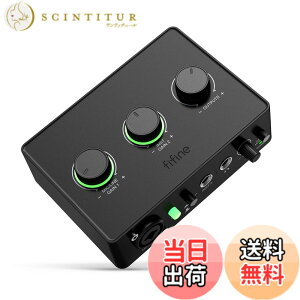 �y���������zFIFINE USB�I�[�f�B�I�C���^�[�t�F�C�X 2����2�o�� XLR�}�C�N�ڑ� �y����͑Ή� �������j�^�����O�\ �Q�C�����߃m�u 48V�t�@���^���d�� �y��/�M�^�[/���y �r�f�I/����쐬 �^��/��