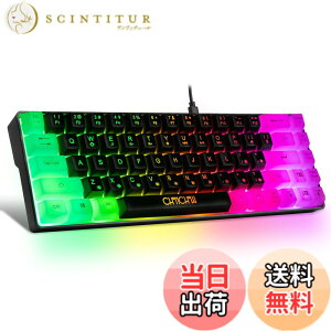 �y���������zCHONCHOW �Q�[�~���O�L�[�{�[�h ���^ 68�L�[60%���^�f�U�C�� ���� PS4/PS5�Ή� ����L�[�{�[�h RGB�o�b�N���C�g �e���L�[���X �L�[�{�[�h �p��z�� USB�L�� Windows 10/8/7/xp/VISTA PC/�m�[�g
