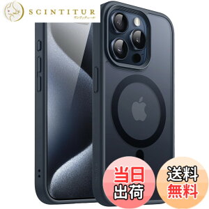 �y���������zJETech iPhone 15 Pro 6.1�C���`�p �}�O�l�b�g �P�[�X MagSafe�ɑΉ� �������̃}�b�g�w�� ���^ �ϏՌ� �J�o�[ (�u���[)