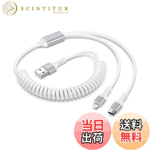 �y���������z�R�C�� 2in1 �[�d�P�[�u�� ���C�g�j���O���^�C�vC iPhone17/16�[�d�P�[�u�� �J�[���R�[�h 5V2A �}���[�d Haoano 2�C��1 lightning USB-C �}���`�[�d �ԗp �L�k�R�[�h iPhone 17/16/15/14/13/12/11/XR/XS/