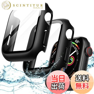 �y���������zJETech Apple Watch SE 3/2/1 (2025/2022/2020) / Series 6 5 4 44mm�p �h���P�[�X �t���ی�t�B�����t�� �����K���X�t�B�������� �n�[�hPC�o���p�[ �S�ʕی�J�o�[ 2�Z�b�g (�u���b�N)