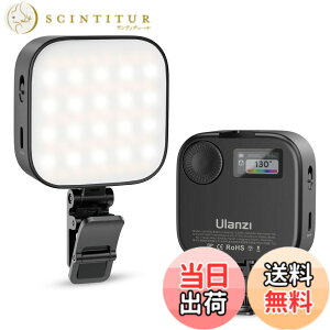 �y���������zUlanzi U60 LED�r�f�I���C�g ���^ �����N���b�v�t�� �N�C�b�N�����[�X 360°RGB 2500-9000K�F���x �P�x���� 2500mAh Type-C �[�d�� �⏕�Ɩ� �B�e���C�g �J�������C�g DJI Osmo Pocket Action Mobile/Gop