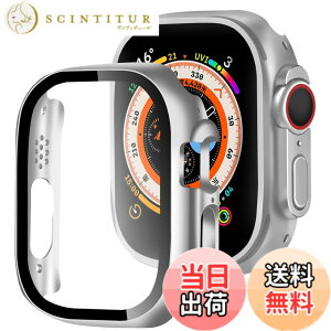 �y���������zUIUIKA Apple Watch �J�o�[ Series Ultra2/Ultra�i2023/2022�j 49mm �Ή� �A�b�v���E�H�b�`�p �P�[�X �����^ PC+�K���X�f�� ��̌^ Apple Watch �P�[�X�Ή� �S�ʕی� �����^ �����ȒP �ϏՌ� ������