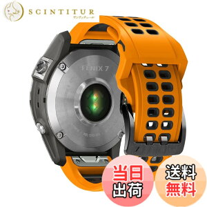 �y���������zQuickFit 26mm �ւ��o���h QuickFit 26mm - Garmin Fenix 8 51mm/Fenix 7X Pro/Instinct 2X/Fenix 7X/6X GPS/6X Pro/6X Sapphire GPS/5X GPS/5X Plus �Ή� �V���R���� �T�C�Y���߉\ �e�͐� �����x���g (orange)