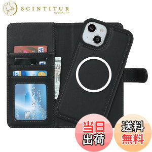 �y���������zPelanty for iPhone 15 �P�[�X�蒠�^ Magsafe�Ή����C�����X�[�d for iPhone15 2in1������ �g�уJ�o�[ PU���U�[+TPU ���z�^�J�o�[ �}�O�l�b�g ���O�����R ���p2way ���K����D���� �J�[�h���[ 
