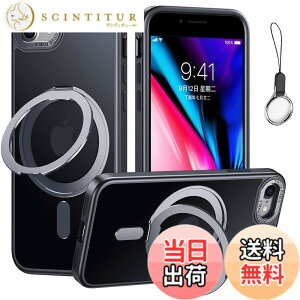 �y���������ziPhoneSE3/SE2/SE/8/7 �p �P�[�X Magsafe�Ή��y360°��]�\�� Magsafe�����O�X�^���h �z���_�[ ��̌^�E�X�g���b�v1��t���z�A�C�t�H��SE ��3/2���� iPhone 8�J�o�[�X�^���h�@�\ �c�����Ή� H