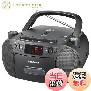 �y���������z�I�[���d�@AudioComm CD���W�J�Z �|�[�^�u�� �R���Z���g ���d�r ���W�I �J�Z�b�g�f�b�L �J�Z�b�g�e�[�v�^���Đ� �u���b�N RCD-320N-K 03-5562 OHM