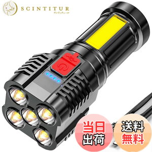 �y���������zISEFUJI �n���h���C�g �����d�� ���� �h�� ���^ �y�� LED 5�� COB��Ɠ� 3���[�h USB �[�d�� �g�� �h�� �Ɩ� �莝�� ���C�g �������x (�u���b�N)