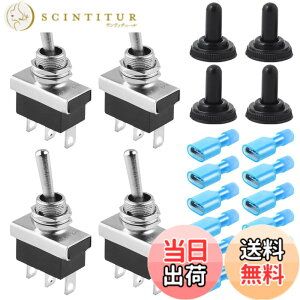 �y���������zXiatiaosann 4�� �g�O���X�C�b�` 12V 25A 3�s�� 3�|�W�V���� SPDT �I��/�I�t/�I�� �Z���t���b�N�X�C�b�` �����ԁADIY�d�C�v���W�F�N�g�A�h���L���b�v�t���{�[�g�A���C���[�R�l�N�^�[�p