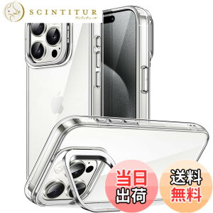 �y���������zJETech iPhone 15 Pro Max 6.7�C���`�p�L�b�N�X�^���h�P�[�X �J���������O�X�^���h���� ���΂܂Ȃ� �ϏՌ��X�}�z�o���p�[�J�o�[ ���h�~ �N���A�o�b�N (�N���A)