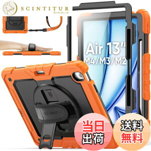 �y���������zSEYMAC stock 2026�N/2025�N/2024�N 13�C���`iPad Air(M4/M3/M2)��p�ϏՌ��P�[�X �ی�t�B�����t�� �y�����[ 360°��]�X�^���h �n���h�X�g���b�v �V�����_�[�X�g���b�v �S�ʕی�J�o�[ iPad Ai