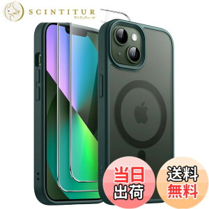 �y���������zJETech 3 in 1 iPhone 13 mini 5.4 �C���`�p �}�O�l�b�g �P�[�X 2�������K���X�t�B�����t�� MagSafe�Ή� �������}�b�g�o�b�N �ϏՌ��X�}�z�J�o�[ (�_�[�N�O���[��)