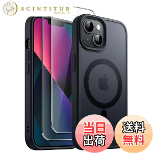 �y���������zJETech 3 in 1 iPhone 13 mini 5.4 �C���`�p �}�O�l�b�g �P�[�X 2�������K���X�t�B�����t�� MagSafe�Ή� �������}�b�g�o�b�N �ϏՌ��X�}�z�J�o�[ (�u���b�N)