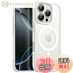 �y���������zJETech iPhone 16 Pro Max 6.9�C���`�p �}�O�l�b�g �P�[�X MagSafe�ɑΉ� �Ռ��z�� �o���p�[�J�o�[ �\���b�h�J���[�}�b�gTPU�t���[�� �����h�~ �N���A�o�b�N (�z���C�g)