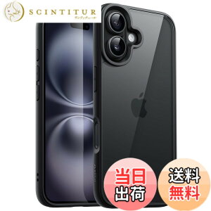 �y���������zJETech iPhone 16 Plus 6.7�C���`�p �P�[�X �ϏՌ��X�}�z�o���p�[�J�o�[ �\���b�h�J���[ �}�b�gTPU�t���[�� �����h�~ �N���A�o�b�N (�u���b�N)