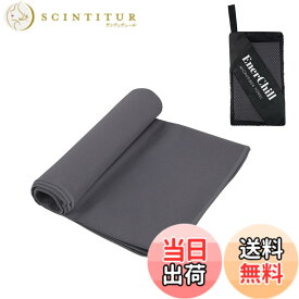 【送料無料】EnerChill 速乾タオル ビーチ スポーツタオル マイクロファイバー スイミング プールタオル コンパクト 軽量 汗拭き アウトドア ジム 登山 旅行 運動 髪 バスタオル (ダークグレー, Sサイズ(40x80cm))