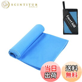 【送料無料】EnerChill 速乾タオル ビーチ スポーツタオル マイクロファイバー スイミング プールタオル コンパクト 軽量 汗拭き アウトドア ジム 登山 旅行 運動 髪 バスタオル (スカイブルー, Sサイズ(40x80cm))