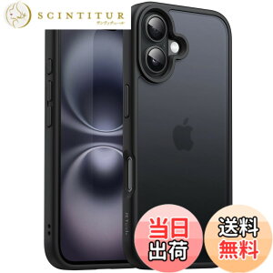 �y���������zJETech iPhone 16 Plus 6.7�C���`�p �}�b�g�P�[�X �ϏՌ����~���^���[�O���[�h�̗����ی� ������̔������w�� �X�}�z�J�o�[ �w��h�~ (�u���b�N)
