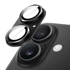 �y���������zJETech iPhone 16 6.1�C���` / iPhone 16 Plus 6.7�C���`�p �J���������Y�t�B���� �S�ʕی� 9H�����K���X�� �����O�J�o�[ �}�b�g���^���v���[�g �P�[�X�Ɋ��Ȃ� 1������ (�u���b�N)