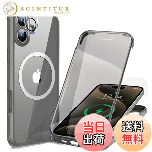 �y���������z�y���ʋ����K���X�E���ٓI�ȑϏՌ����zHAUTRKBG iPhone 16 Plus �p �P�[�X �N���A �S�ʕی� [MagSafe�Ή�] [�J�����t�C������] ���^�b�`�p�l�����x �}�O�Z�[�t ���C�����X�[�d�Ή� ��