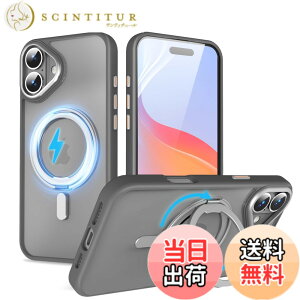 �y���������zQUEASON�yiPhone 16Plus �p MagSafe�Ή� �P�[�X�z360°��]�X�^���h ���C�����X�[�d�Ή� ��phone16plus �p �P�[�X �����O�t�� �ČRMIL�K�i iphone16�v���X �p �X�}�z�P�[�X �������� �����h�~ phon