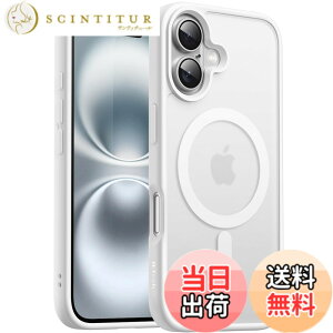�y���������zJETech iPhone 16 Plus 6.7�C���`�p �}�O�l�b�g �P�[�X MagSafe�ɑΉ� �������̃}�b�g�w�� ���^ �ϏՌ� �J�o�[ (�z���C�g)