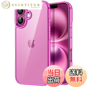 �y���������zJETech iPhone 16 Plus 6.7�C���`��p �P�[�X ���΂݂Ȃ� �Ռ��z�� �o���p�[�J�o�[ �����h�~ �N���A�o�b�N (�s���N)
