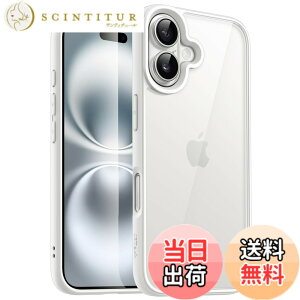�y���������zJETech iPhone 16 Plus 6.7�C���`�p �P�[�X �ϏՌ��X�}�z�o���p�[�J�o�[ �\���b�h�J���[ �}�b�gTPU�t���[�� �����h�~ �N���A�o�b�N (�z���C�g)