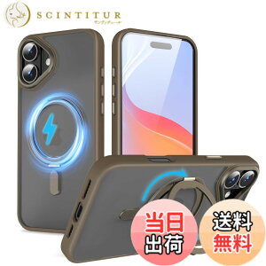 �y���������zQUEASON�yiPhone 16Plus �p MagSafe�Ή� �P�[�X�z360°��]�X�^���h ���C�����X�[�d�Ή� ��phone16plus �p �P�[�X �����O�t�� �ČRMIL�K�i iphone16�v���X �p �X�}�z�P�[�X �������� �����h�~ phon