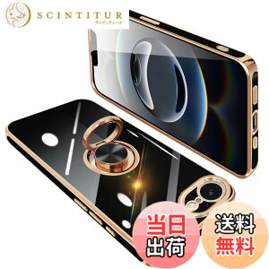 �y���������zONETIAOLONG iPhone 17e / 16e �p �P�[�X �����O�t�� �A�C�t�H��16e �����O �J�o�[ �ϏՌ� TPU 360°��] �X�^���h�@�\ ���b�L���H �ԍڃz���_�[ �X�g���b�v�z�[���t�� 6.1�C���`�i�u���b�N