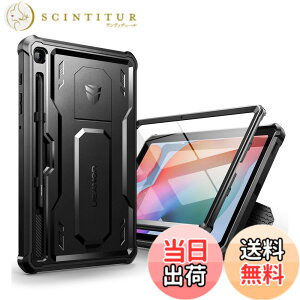 �y���������zDexnor Samsung Galaxy Tab S6 Lite�p�P�[�X [��ʕی�t�B��������&�L�b�N�X�^���h�t��] �ϏՌ� �R�p�K�i ���ی�J�o�[(�u���b�N)