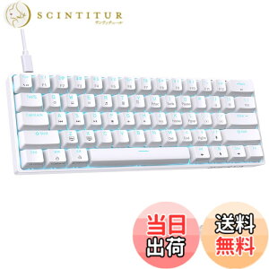 �y���������zDIERYA �Q�[�~���O�L�[�{�[�h �Ԏ� Mini ���^ ���J�j�J���L�[�{�[�h 60%���C�A�E�g 61�L�[ �p��z�� �L�� �L�[�{�[�h ���E�� USB C �d���P�[�v�� Windows�m�[�g�p�\�R�������PC�Q�[�}�[