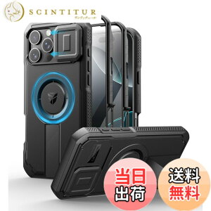 �y���������zDexnor iPhone 16 Pro Max�p �}�O�l�b�g�P�[�X - �X���C�h���J�����J�o�[/�����\�L�b�N�X�^���h���� ������ʕی�t�B�����t�� �ϏՌ� ���݌v(�u���b�N)