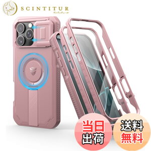 �y���������zDexnor iPhone 16 Pro Max�p �}�O�l�b�g�P�[�X - �X���C�h���J�����J�o�[/�����\�L�b�N�X�^���h���� ������ʕی�t�B�����t�� �ϏՌ� ���݌v(�s���N)