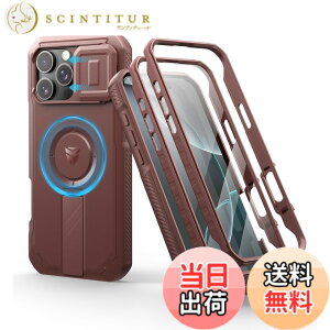 �y���������zDexnor iPhone 16 Pro Max�p �}�O�l�b�g�P�[�X - �X���C�h���J�����J�o�[/�����\�L�b�N�X�^���h���� ������ʕی�t�B�����t�� �ϏՌ� ���݌v(���b�h)