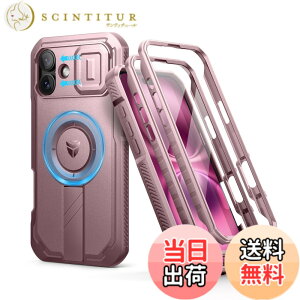 �y���������zDexnor iPhone 16 Plus�p �}�O�l�b�g�P�[�X - �X���C�h���J�����J�o�[&�����\�L�b�N�X�^���h&������ʕی�t�B�����t�� �ϏՌ� ���P�[�X(�s���N)