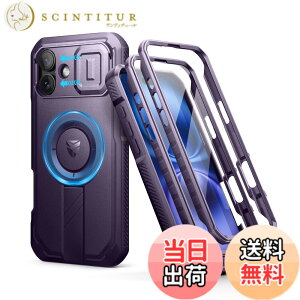 �y���������zDexnor iPhone 16 Plus�p �}�O�l�b�g�P�[�X - �X���C�h���J�����J�o�[&�����\�L�b�N�X�^���h&������ʕی�t�B�����t�� �ϏՌ� ���P�[�X(�p�[�v��)