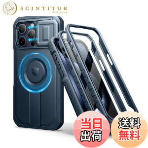 �y���������zDexnor iPhone 15 Pro Max�p �}�O�l�b�g�P�[�X - �X���C�h���J�����J�o�[�������\�L�b�N�X�^���h��������ʕی�t�B�����t�� �ϏՌ� �w�r�[�f���[�e�B �P�[�X(�u���[)