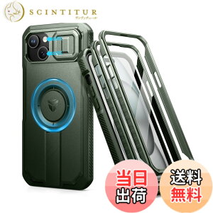 �y���������zDexnor iPhone 15 Plus��14 Plus�p �}�O�l�b�g�P�[�X - �X���C�h���J�����J�o�[�������\�L�b�N�X�^���h��������ʕی�t�B�����t�� �ϏՌ� �w�r�[�f���[�e�B �P�[�X(�O���[��)