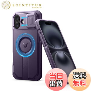 �y���������zDexnor iPhone 16 Plus�p �P�[�X - �X���C�h���J�����J�o�[�������\�L�b�N�X�^���h�t�� �}�O�l�b�g���ϏՌ� �w�r�[�f���[�e�B �v���e�N�e�B�u�J�o�[�i�p�[�v���j