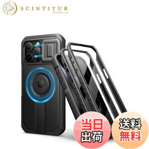 �y���������zDexnor iPhone 15 Pro Max�p �}�O�l�b�g�P�[�X - �X���C�h���J�����J�o�[�������\�L�b�N�X�^���h��������ʕی�t�B�����t�� �ϏՌ� �w�r�[�f���[�e�B �P�[�X(�u���b�N)