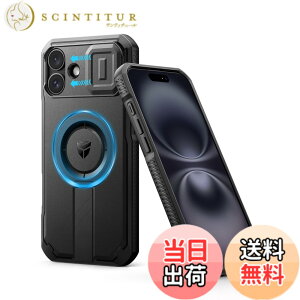 �y���������zDexnor iPhone 16 Plus�p �P�[�X - �X���C�h���J�����J�o�[�������\�L�b�N�X�^���h�t�� �}�O�l�b�g���ϏՌ� �w�r�[�f���[�e�B �v���e�N�e�B�u�J�o�[(�u���b�N)