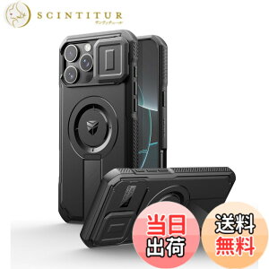 �y���������zDexnor iPhone 16 Pro Max�p �P�[�X - �X���C�h���J�����J�o�[�������\�L�b�N�X�^���h�t�� �}�O�l�b�g���ϏՌ� �w�r�[�f���[�e�B �v���e�N�e�B�u�J�o�[(�u���b�N)