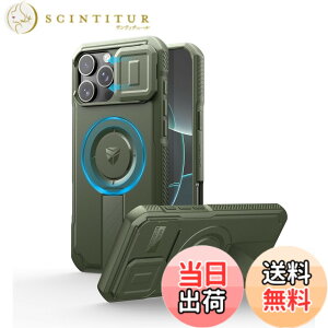 �y���������zDexnor iPhone 16 Pro Max�p �P�[�X - �X���C�h���J�����J�o�[�������\�L�b�N�X�^���h�t�� �}�O�l�b�g���ϏՌ� �w�r�[�f���[�e�B �v���e�N�e�B�u�J�o�[(�O���[��)